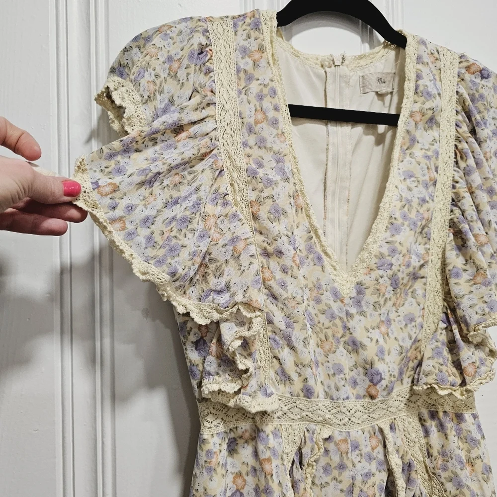 Floral Lace-Trimmed Jumpsuit - Picture 9 of 16